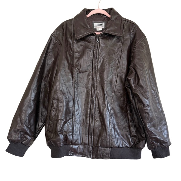 Vintage Duke Haband Men's Brown Leather Jacket - Picture 1 of 7